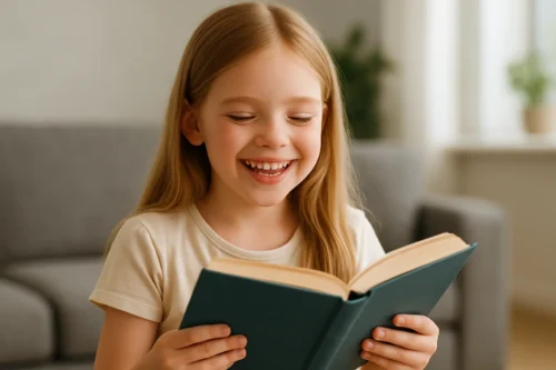 девочка читает книгу